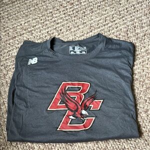 New Balance Gray Men's Shirt with Red Logo